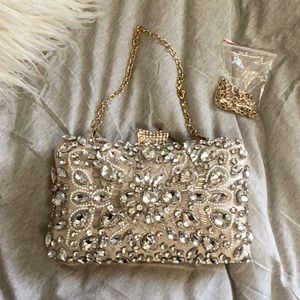 Elegant Crystal Embellished Clutch